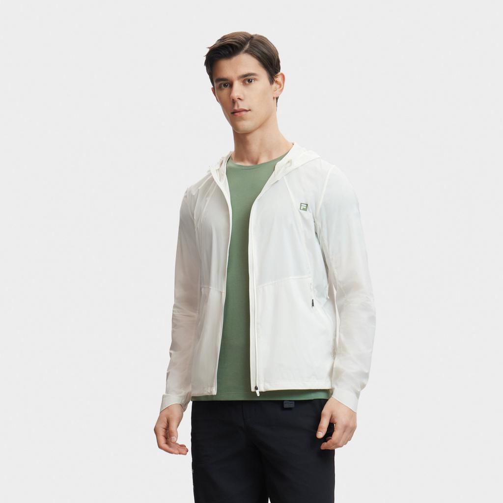 FILA Jackets Men's White Hooded Thin Soft Shell A11M427707FWT