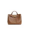 Handwoven Leather Tote Bag Women Stylish Crossbody Shoulder Soft Oval Shape With Magnetic