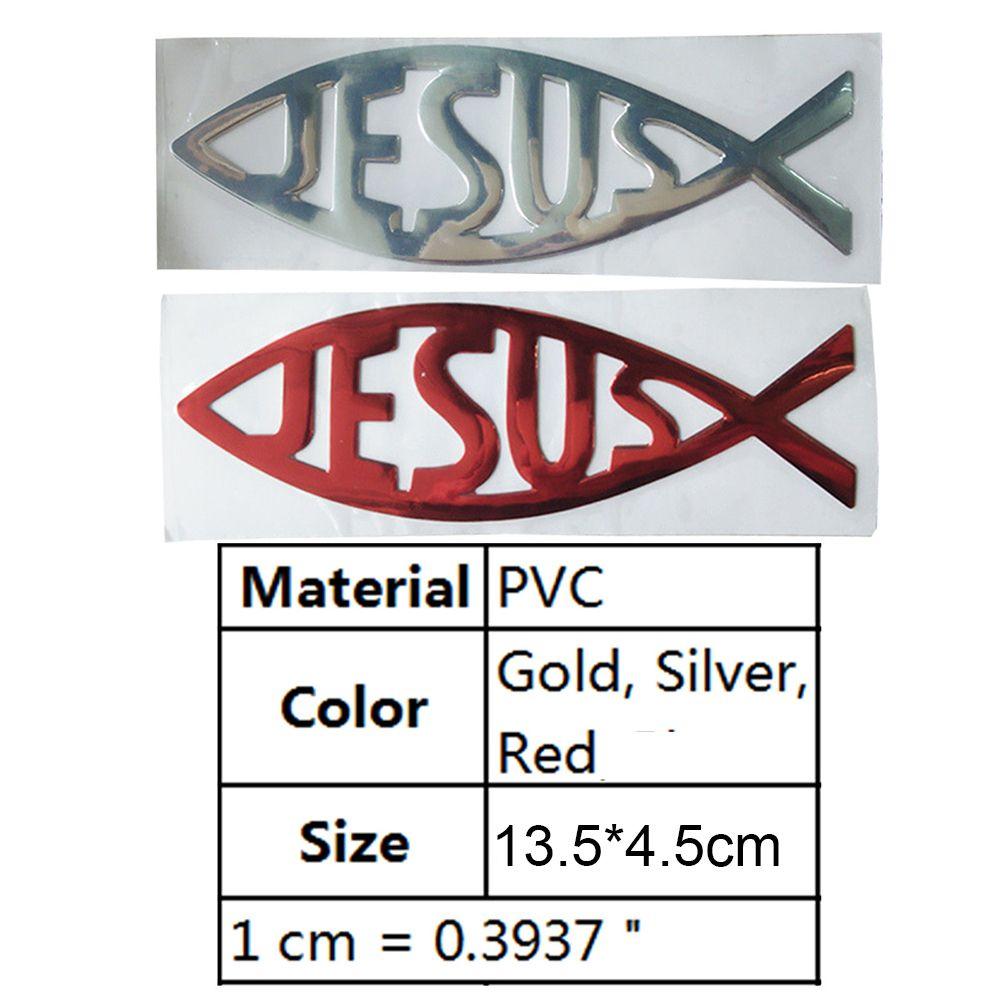 Popular Decoration Funny Jesus Fish Symbol Logo Vinyl Car Sticker Window Decal