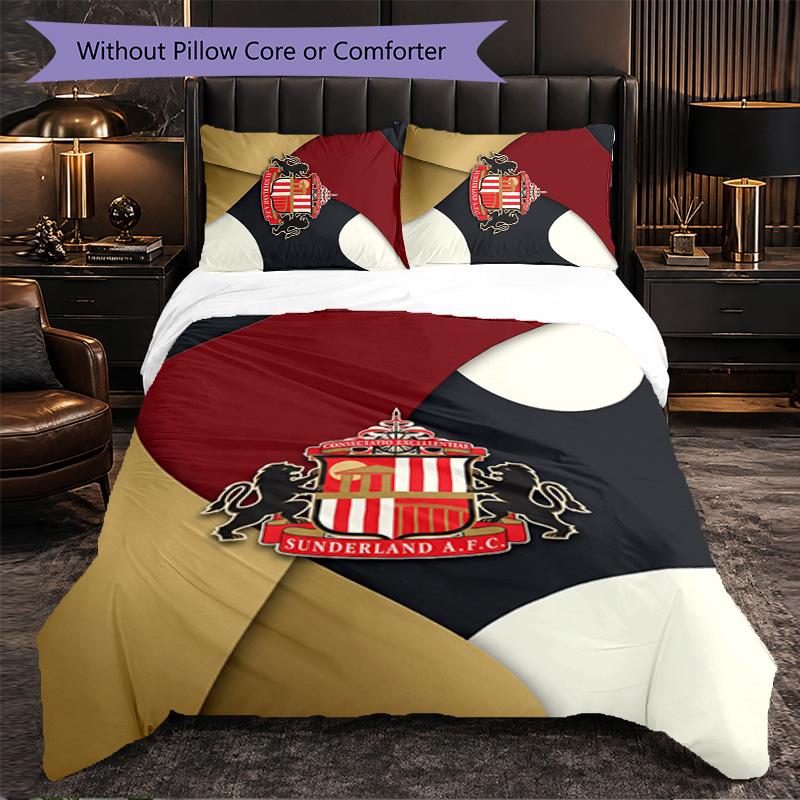 Футбольный набор постельного белья Sunderland из 3 предметов Мягкий комплект с пододеяльником и наволочками Напечатанный набор для декора спальни для дома