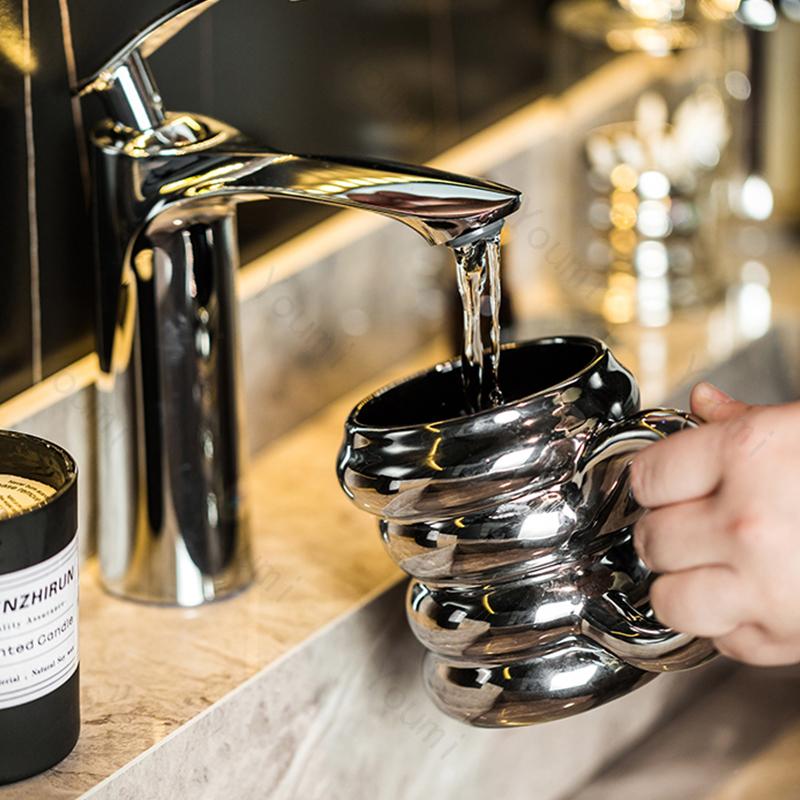 Fashionable Cute Ceramic Mouthwash Cups Light Luxury Creative Bathroom Storage Mouthwash Cup Home  High End Exquisite Mugs