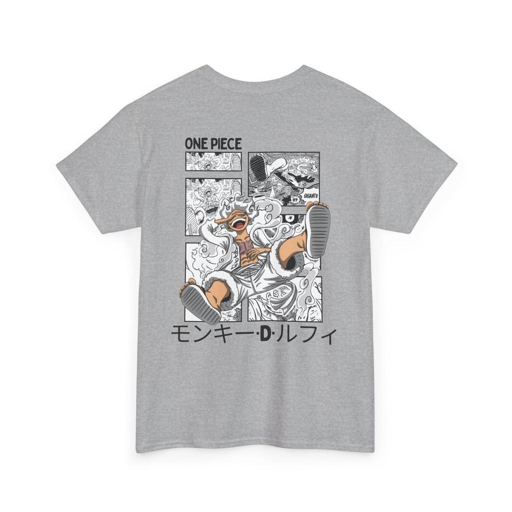 Японское аниме One Piece 2026 Лето Новая футболка 100% хлопок Пятая передача Узор Луффи унисекс популярная с коротким рукавом свободная рубашка Y2K