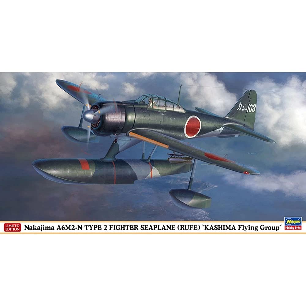 Hasegawa 1/48 scale Japanese Navy Nakajima A6M2-N Type 2 Seaplane Fighter, Kashima Air Group Plastic Model Kit 07469