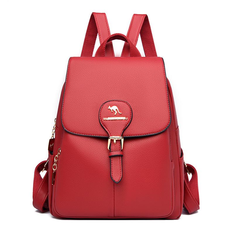 Рюкзак для женщин из мягкой кожи, новый модный рюкзак для мам среднего возраста, дорожная сумка из мягкой кожи, большая вместимость