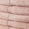 TODAY Essential - Lot de 5 draps de bain 70x130 cm 100% Coton coloris rose