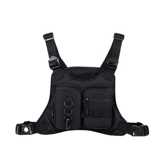 Нагрудная сумка для занятий спортом на открытом воздухе для мужчин, передняя сумка-жилет для бега с несколькими отделениями, EDC дорожный нагрудный рюкзак для тренировок, езды на велосипеде, пеших прогулок