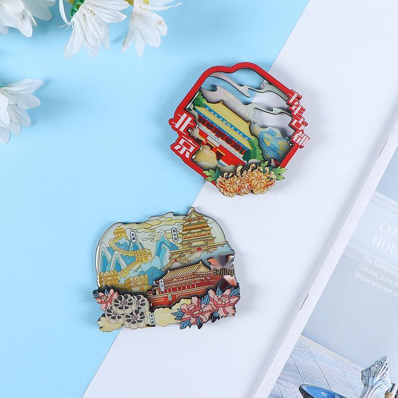 Национальный город Живописный Мультяшный Деревянный Эпоксидный Магнит на Холодильник