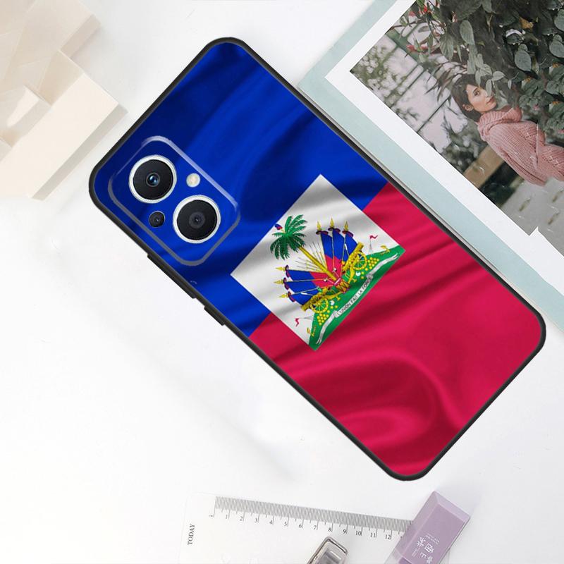 Vintage Haiti Haitian Flag Case For OPPO Reno 8 7 6 5 4 Lite 10 Pro 11F 4Z 5Z 8T OPPO Find X2 X3 X5 Lite X6 Pro Cover