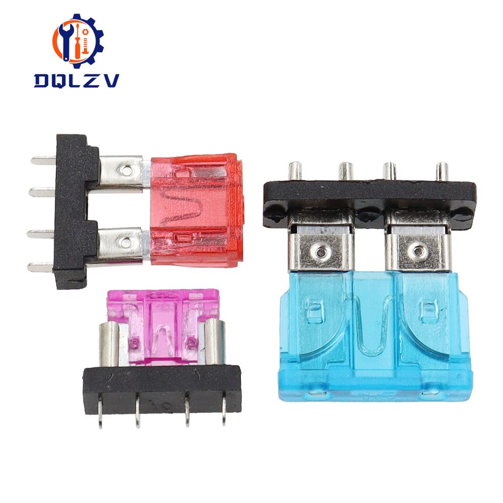 Medium Mini Small Fuse Holder PCB Board with Car Blade Fuses 10A for Auto Automotive PCB Board Safety clip Insertion Type
