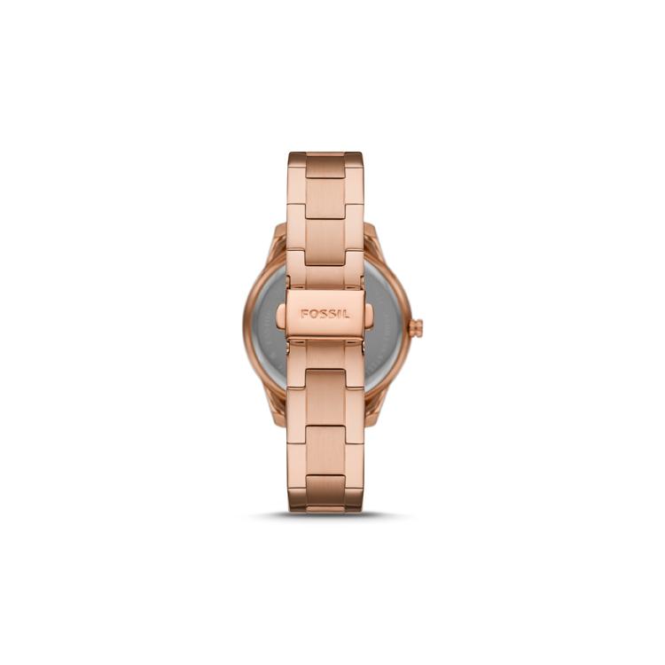 Fossil Наручные часы Кварцевый механизм Стальной ремешок 36 мм Золотой циферблат Женские часы ES5106
