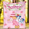 1pc Princess Strawberry14 Theme Blanket - Digital Print, Polyester, Cozy for All Seasons, Perfect for Outdoor, and Travel