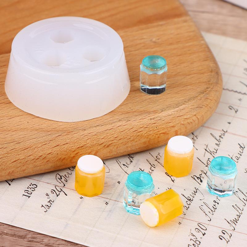 Мини-форма 1:12 миниатюрных кукольных банок для напитков, медовый горшок, бутылка для напитков, силиконовая форма для кукольного домика, домашний декор(Только плесень)