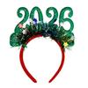 Сверкающая повязка на голову 2026 года для взрослых и детей, регулируемый пластиковый обруч для волос, фестивальный аксессуар для головы для праздничного мероприятия