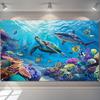 3D Настенный гобелен «Подводный мир», Черепаха, Акула, Кораллы, Тропические рыбы, Настенное панно, Гобелен на морскую тематику для спальни, гостиной