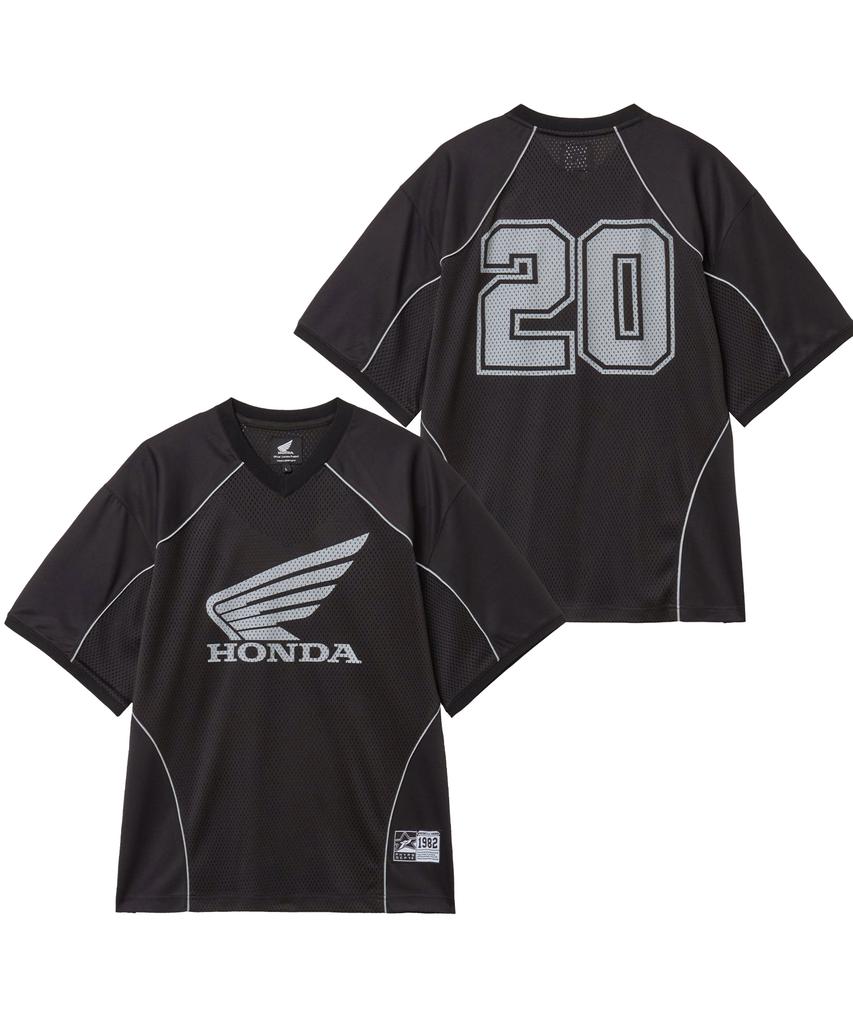 PHYPS MOTORCYCLE Mesh Piping Block Motorcycle Short Sleeve Black