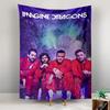 Tapestry Imagine Dragons Band Red Suits Neon Purple Smoke Wall Hanging for Indie Rock Music Lover Room Decor