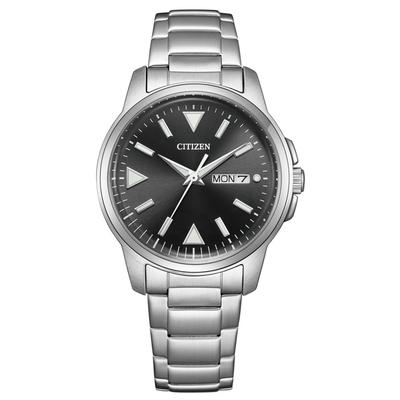 Мужские часы Citizen Day Silver BM8180-62E, Eco-Drive с питанием от света, & Дата, 3 стрелки, Водонепроницаемые, Люминесцентные, Простые, Черные,