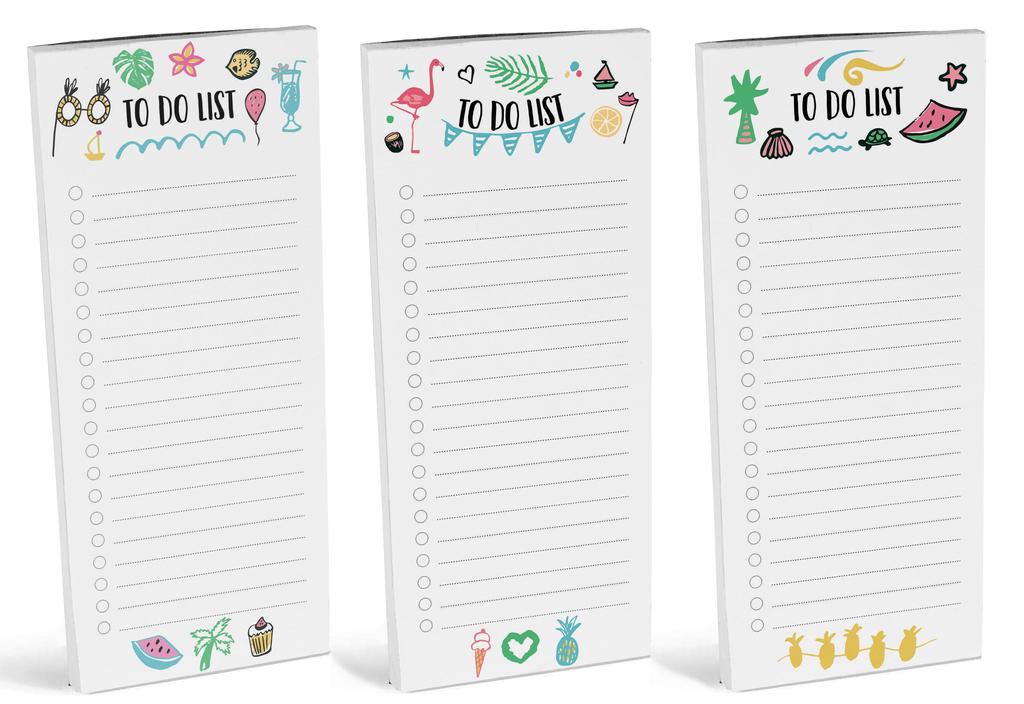 Inkdotpot Упаковка из 3 магнитных блокнотов для записей на холодильник - магнитные блокноты для записей на холодильник-  (50 листов