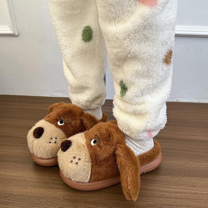 Женские мультяшные милые толстоподошвенные увеличенного размера зимние теплые с подкладкой противоскользящие уличные ботинки для хайкинга, спортивные хлопковые тапочки