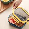 1200ml Buckle Design Airtight Lunch Box Microwave Safe Large Capacity Meal Prep 2 Layers Grids Bento Case for Office School