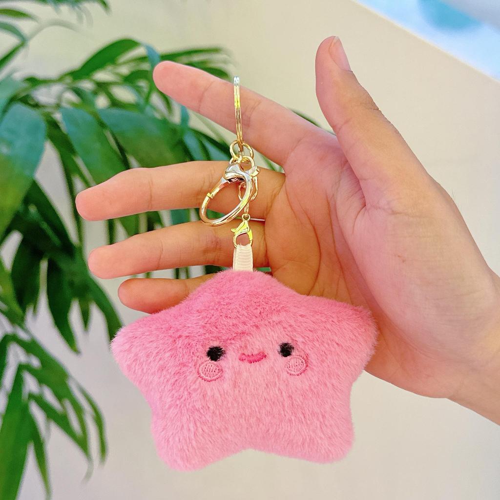 Плюшевый брелок-подвеска в виде улыбающейся звезды