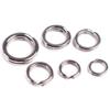 100pcs Hot Line Tackle 3#-8# Swivel Snap Fishing Split Rings Fish Connector Stainless Steel