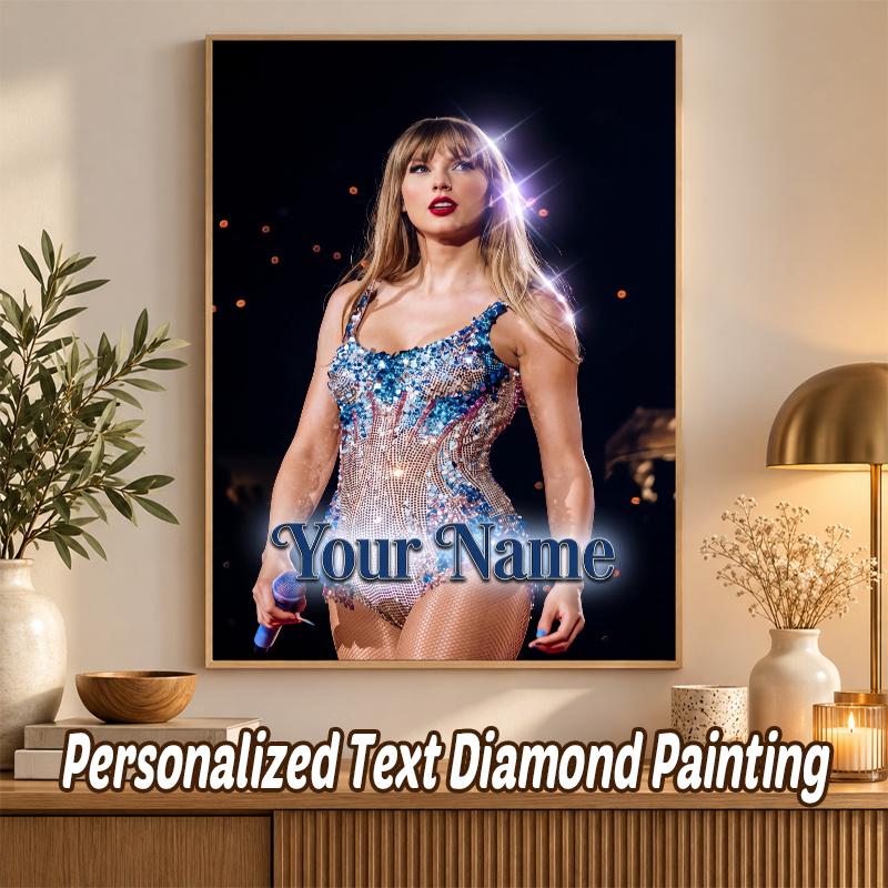 Taylor Swift Custom Name Text 5D Diamond Painting Kit DIY Full Drill Diamond Art Decoration