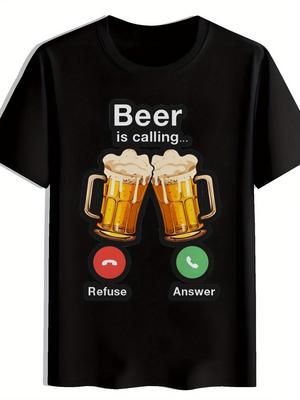 Unisexs Funny Beer Is Calling Tshirt Summer Oversize Tee Unisex Y2k Loose Novelty Vintage Top Gifts Streetwear Casual Trendy