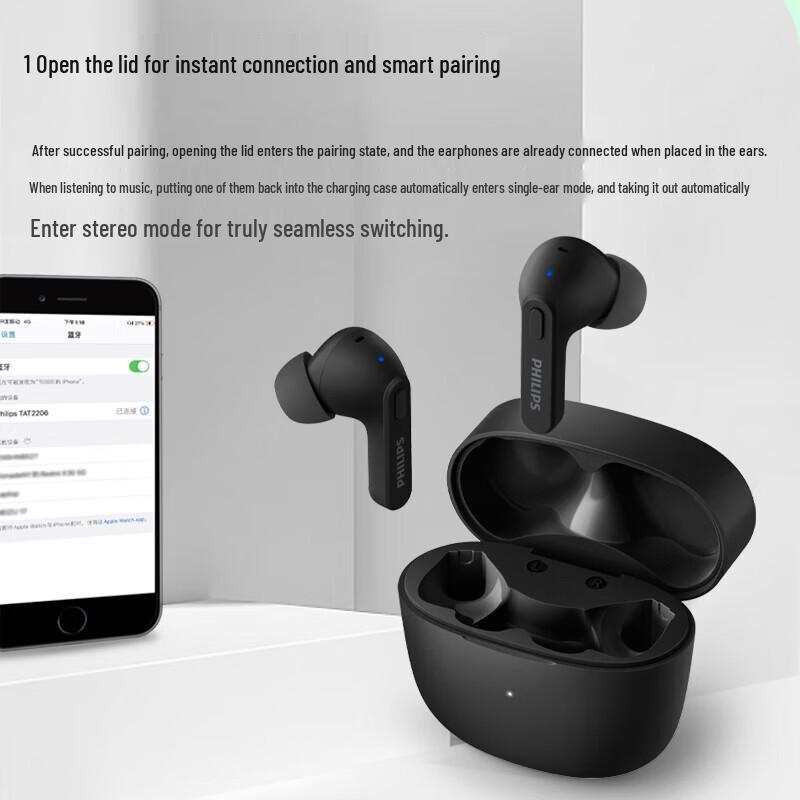 Philips Беспроводные Bluetooth-наушники-вкладыши TAT2206
