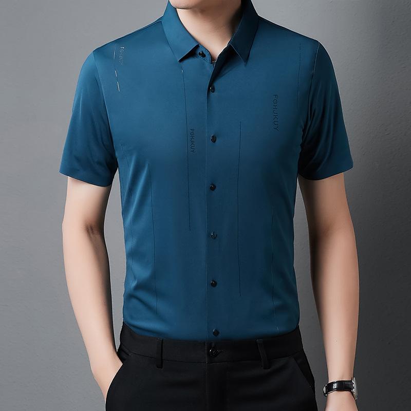 Летняя новая мужская рубашка с короткими рукавами для среднего возраста, для отдыха, для бизнеса, модная клетчатая тонкая кардиганная рубашка