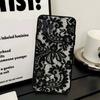 Черный чехол для телефона с кружевным узором для iPhone 17 16 15 16e 14 13 12 11 Pro Max Plus Защитный чехол
