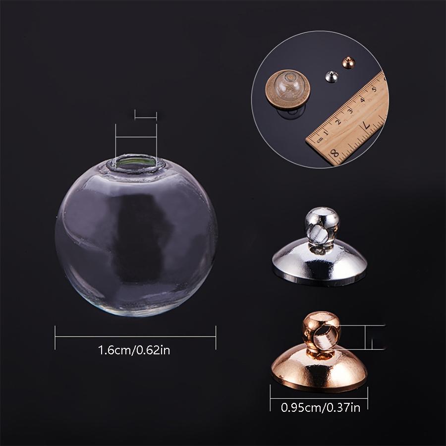 1 Set 30pcs DIY Pendant Making Kit, Round Mechanized Blown Glass Globe Beads, Clear Glass Globe Bottle Charms Pendants