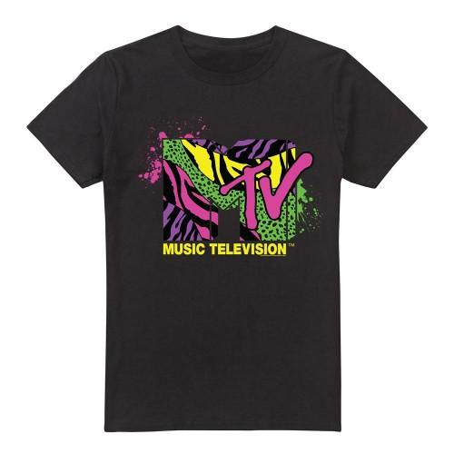 MTV Mens Animal Print Logo T-Shirt