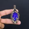 Кулон с синим сапфиром, Кулон с драгоценным камнем ручной работы, Кулон, обернутый медной проволокой 999 пробы, Антикварное украшение, Для подарка на помолвку