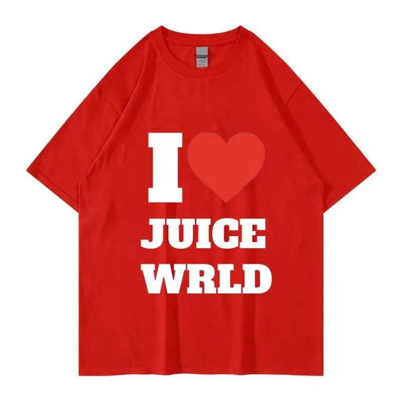 Футболка с рисунком рэпера I Love JUICE WRLD, летняя модная футболка унисекс большого размера, унисекс, топы из 100% хлопка, футболки, уличная одежда в стиле хип-хоп