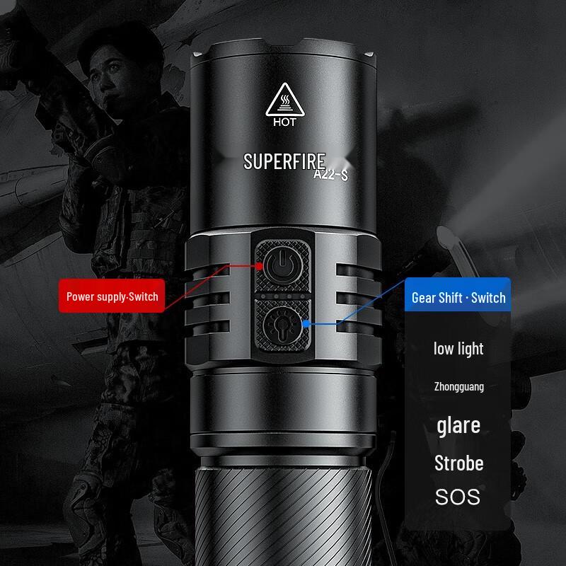 SupFire A22-S Rechargeable Zoom LED Flashlight