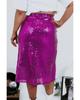 Azura Exchange Violet Sequined High Waist Plus Size Midi Skirt