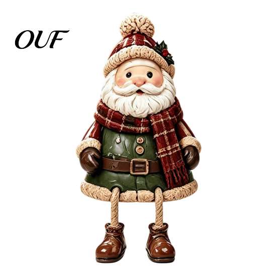 Playful Christmas Tree Hanging Legs Shelf Sitter Figurines, Retro Farm Animal Leg Decor, Pastoral Style Ornaments for Mantel Tabletop Holiday