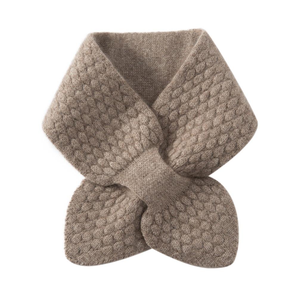 Bib Thermal Neck Warmer Scarf Thickening Autumn Winter Scarves Cross Knitted Scarf Winter