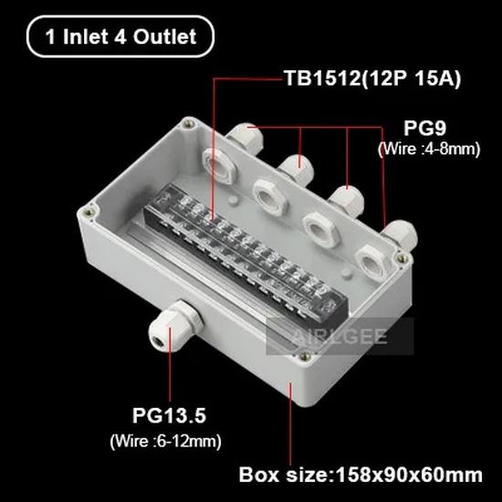 Customized Outdoor Plastic Distribution Enclosure Case Waterproof Terminal Junction Box Home Monitor Electric Cable Branch Box