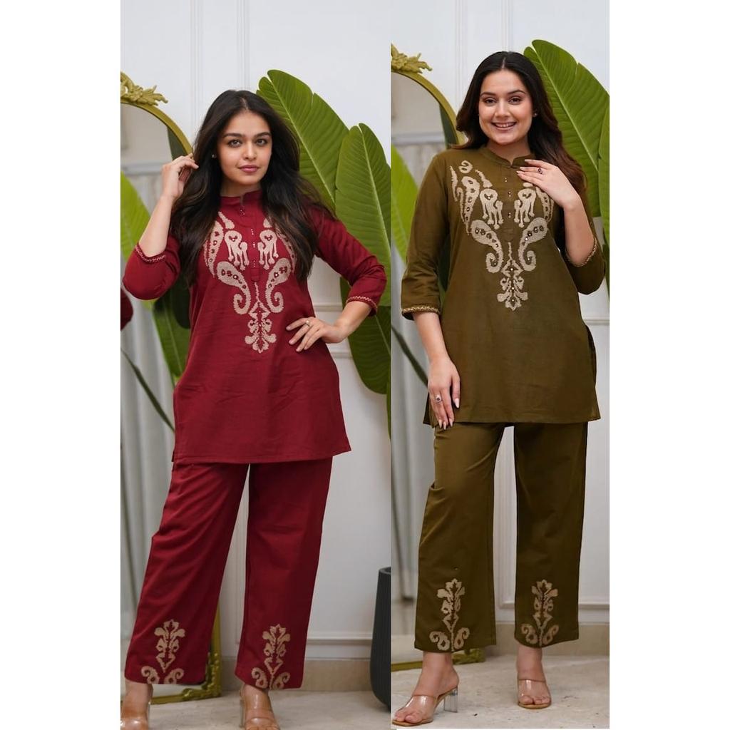 Женский этнический набор Kurta Pant для вечеринки Индийский Болливуд Топ Курти Комплект с шнурком
