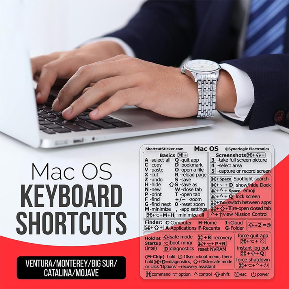 Shortcuts Sticker for Apple Mac OS System Shortcut Key Sticker for 13-16" MacBook Pro 13 /Air 13 Windows Palm Rest