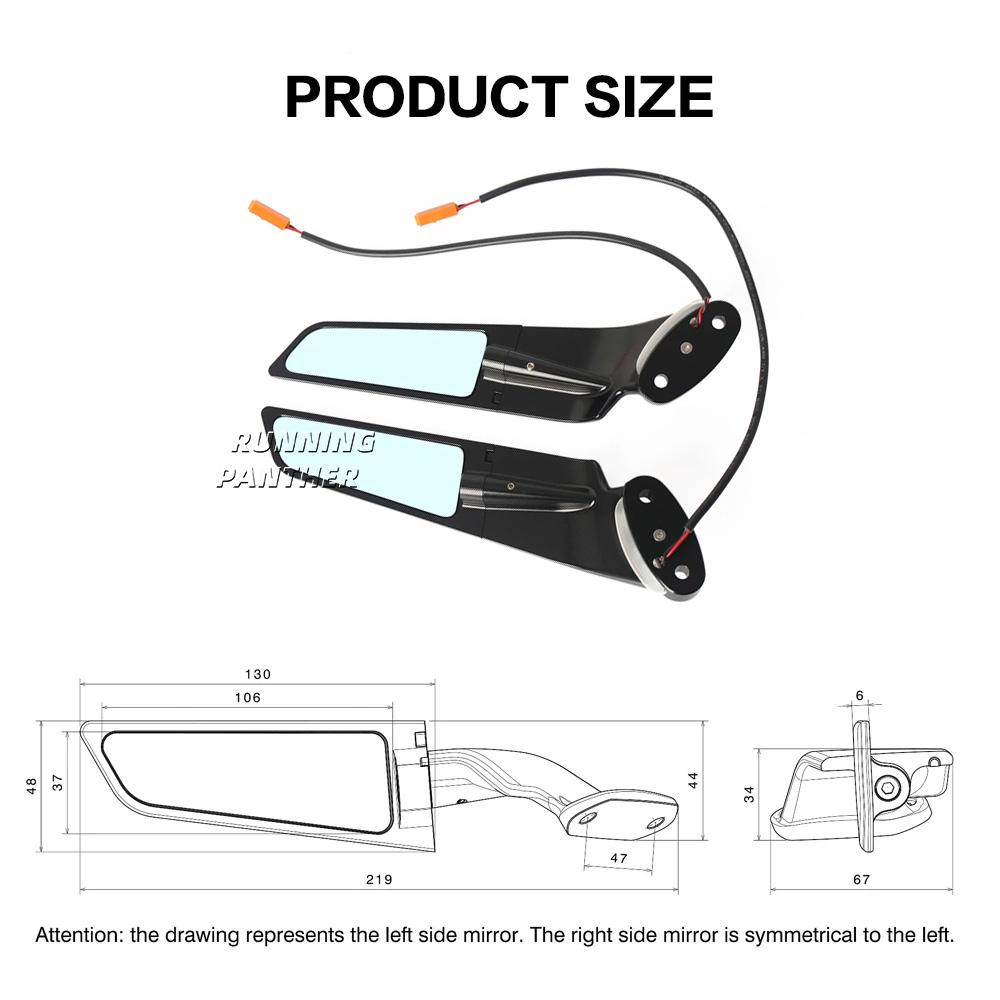 For Kawasaki NINJA ZX4R ZX4RR ZX-4R ZX-4RR ZX 4R 4RR 2024 2025 LED Turn Signal Light Mirrors NEW Rear View Mirrors