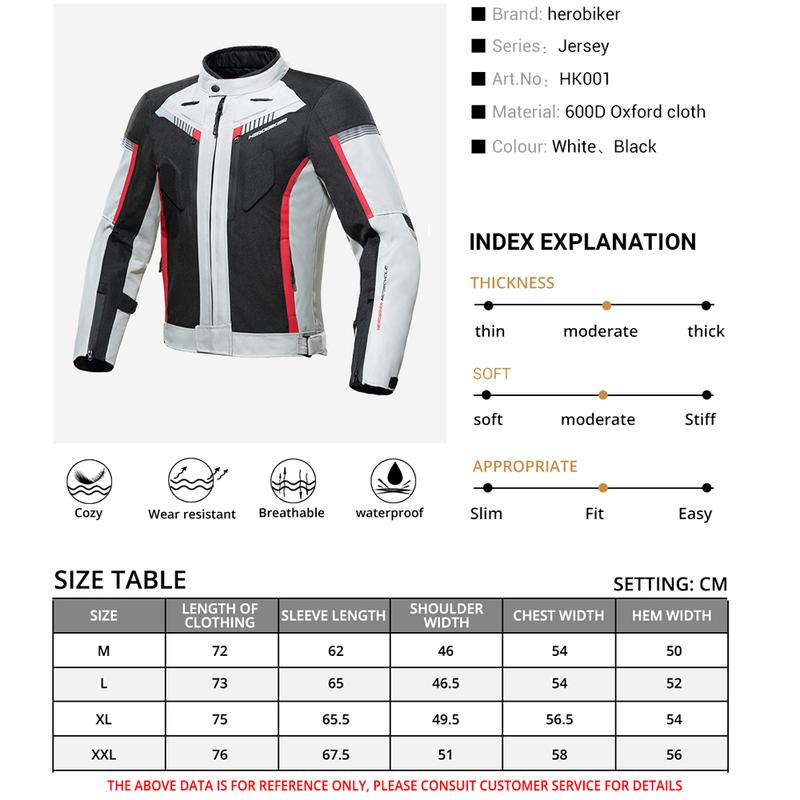 HEROBIKER Водонепроницаемая мотоциклетная куртка Мужская Гоночная куртка Носимые мотоциклетные штаны Мото куртка С защитой EVA