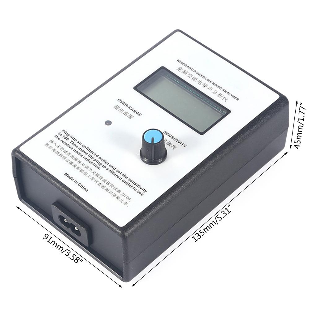 Measure Instrument Broadband EMI Power Line Noise Analyzer LCD Display Noise Tester Dirty Electricity Meter US/EU Plug