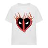 Deadpool Unisex Adult Flaming Heart T-Shirt