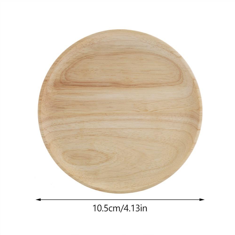 Round Japanese Style Plate Wooden Fruit Tray Heat Insulated Serving Tray Hotel