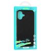 ABEEL For iPhone 16 Case Electroplating Edge Genuine Cow Leather Coated PC+TPU Phone Cover - Black