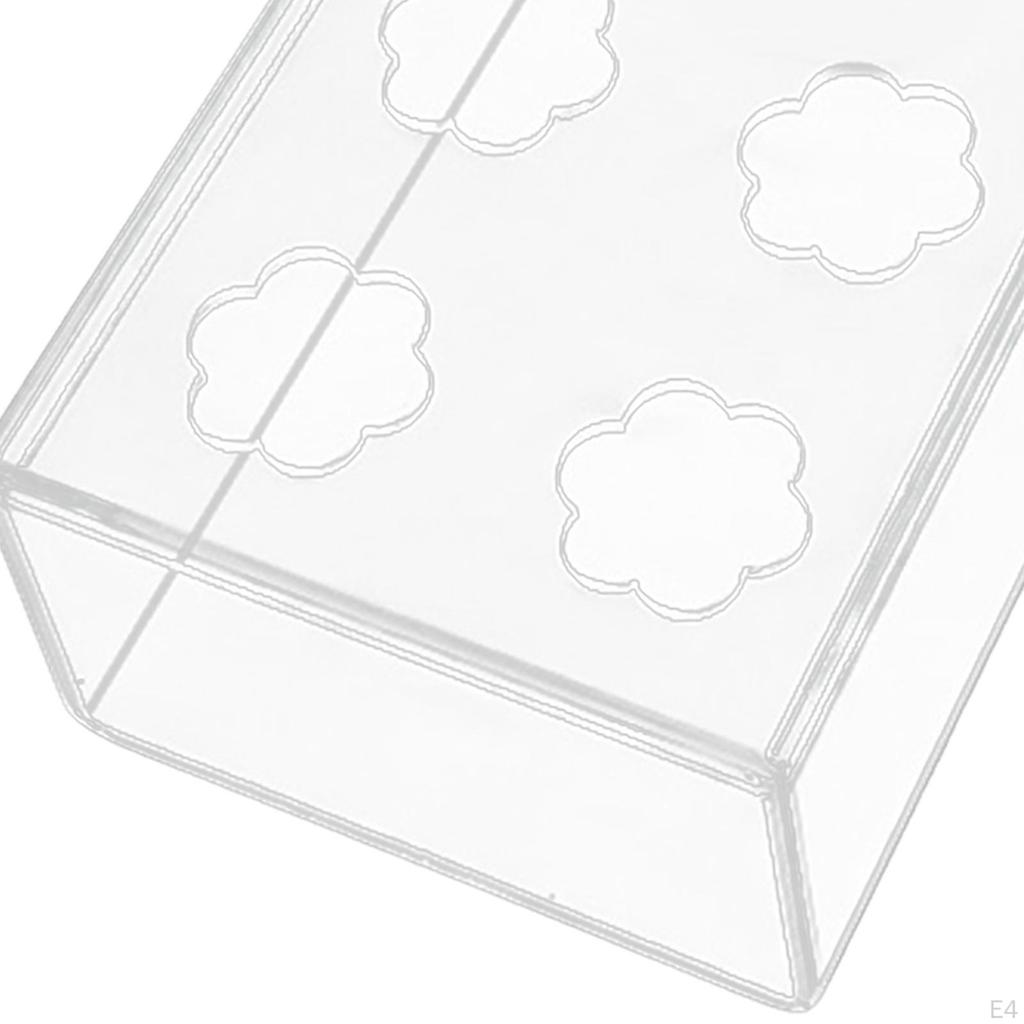 Acrylic Flower Vase Rectangular Holder with Hole Flute Low Laying Bud for Party