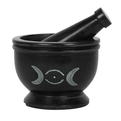 Something Different Triple Moon Soap Stone Pestle And Mortar